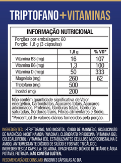 Triptofano + Vitaminas 500mg 180 Cápsulas
