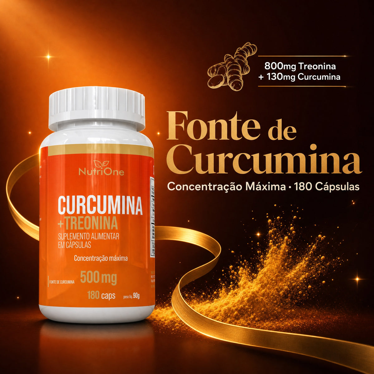 Curcumina 95% (cúrcuma Longa) 180 Caps 500mg - Nutrione