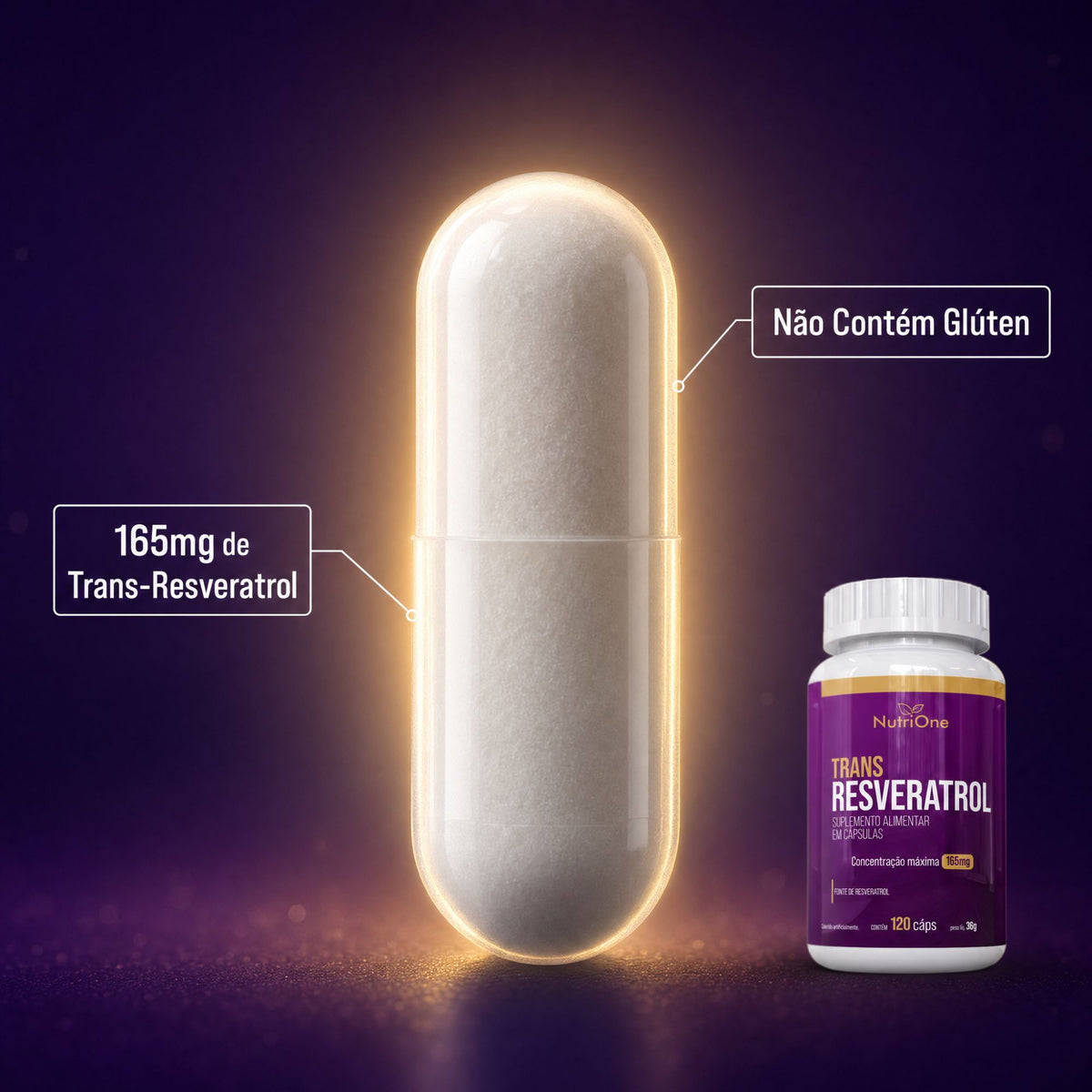 Trans-Resveratrol Concentrado 500mg 120 Cápsulas - Nutrione