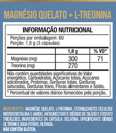 Magnesio L Treonato L-Treonina 180 Capsulas - Nutrione