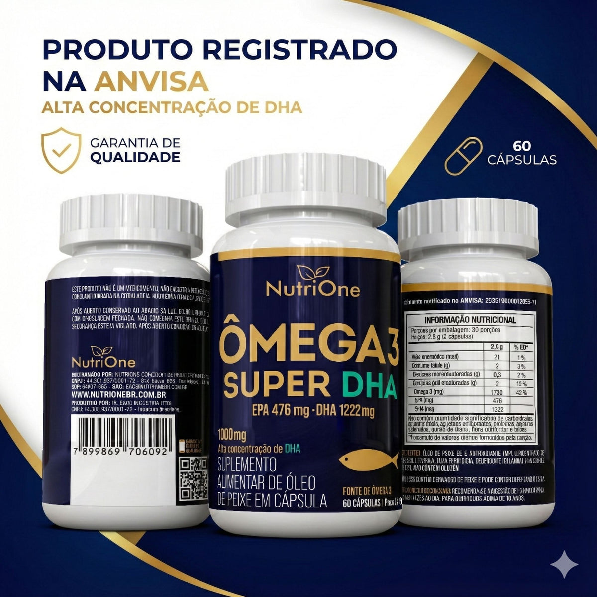 Omega 3 Super DHA 1698mg 60 Softgels - Nutrione