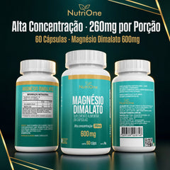 Magnesio Dimalato Puro Alta Concentracao 60 Caps - Nutrione