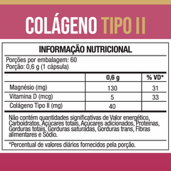 Colágeno Tipo II + Vit. D e Magnésio 60 Caps