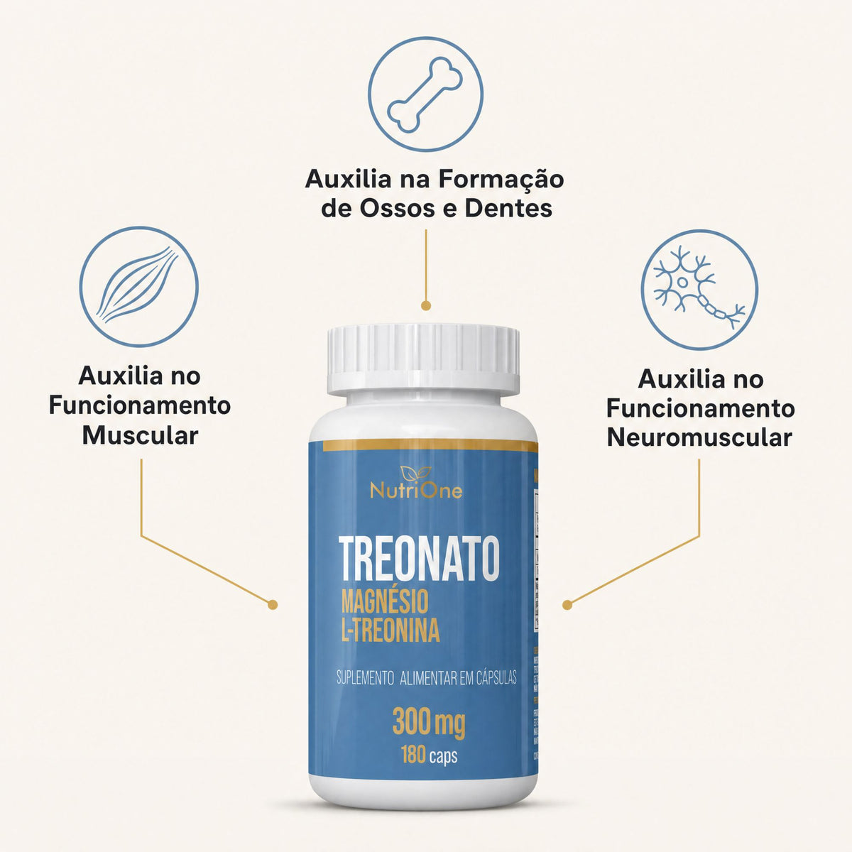 Magnesio L Treonato L-Treonina 180 Capsulas - Nutrione