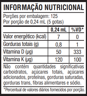 Vit. D3 2.000UI + K2 MK7 em Gotas 120 Doses