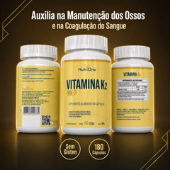 Vitamina K2 Mk7 Menaquinona 180 Capsulas 500mg - Nutrione