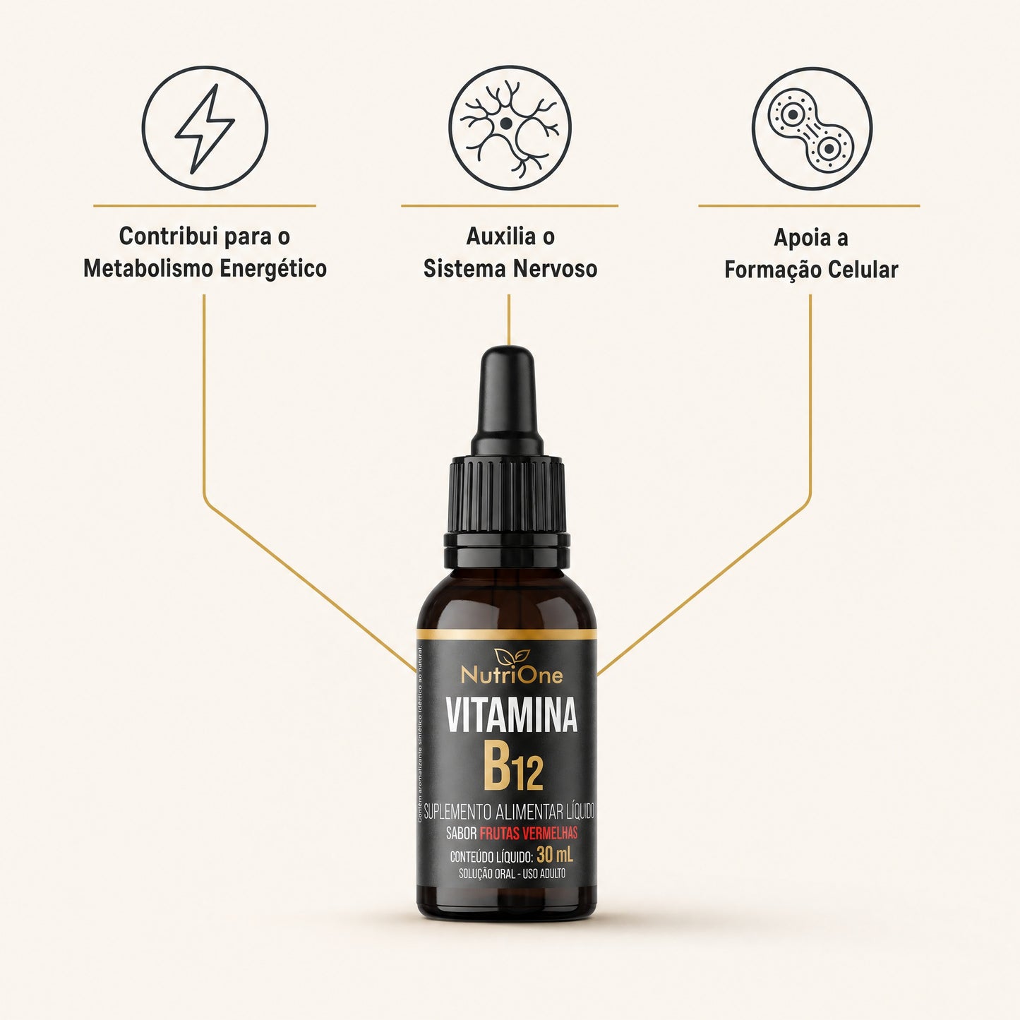 Vitamina B12 Metilcobalamina Líquida em Gotas