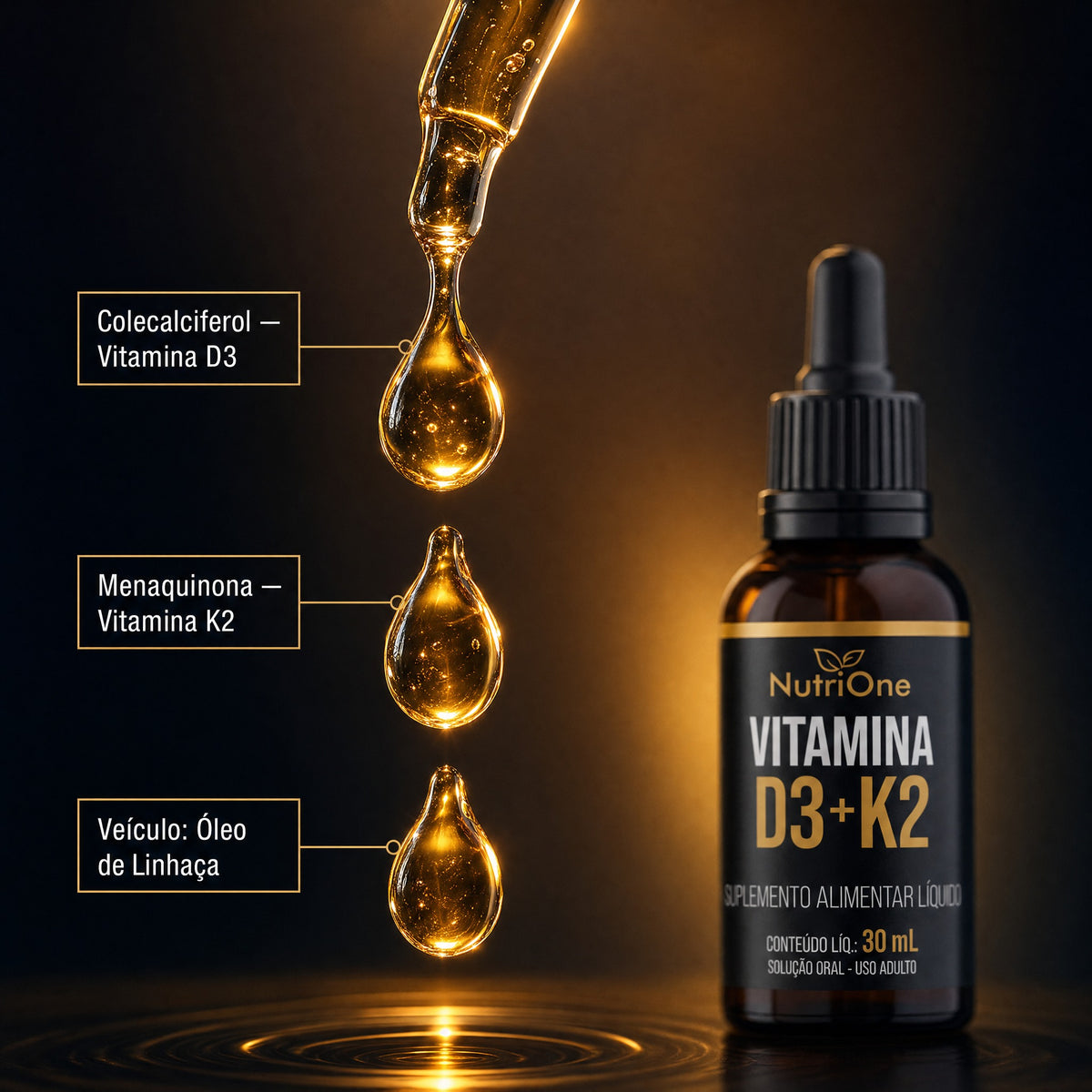 Vit. D3 2.000UI + K2 MK7 em Gotas 120 Doses
