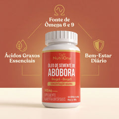 Óleo de Semente de Abóbora 1400mg - Ômega 6 + Ômega 9 - Concentração Máxima - 120 Cápsulas - Nutrione