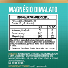 Magnésio Dimalato Puro 180 Cápsulas 500mg - Nutrione