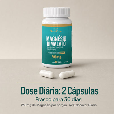 Magnesio Dimalato Puro Alta Concentracao 60 Caps - Nutrione