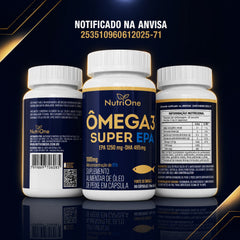 Ômega 3 Super EPA 1250mg EPA 495mg DHA - Óleo de Peixe Alta Concentração 1840mg de Ômega 3 por Porção 60 Cáps - Nutrione