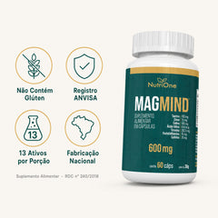 Magmind Formula Memoria Concentracao Foco 600mg - Nutrione