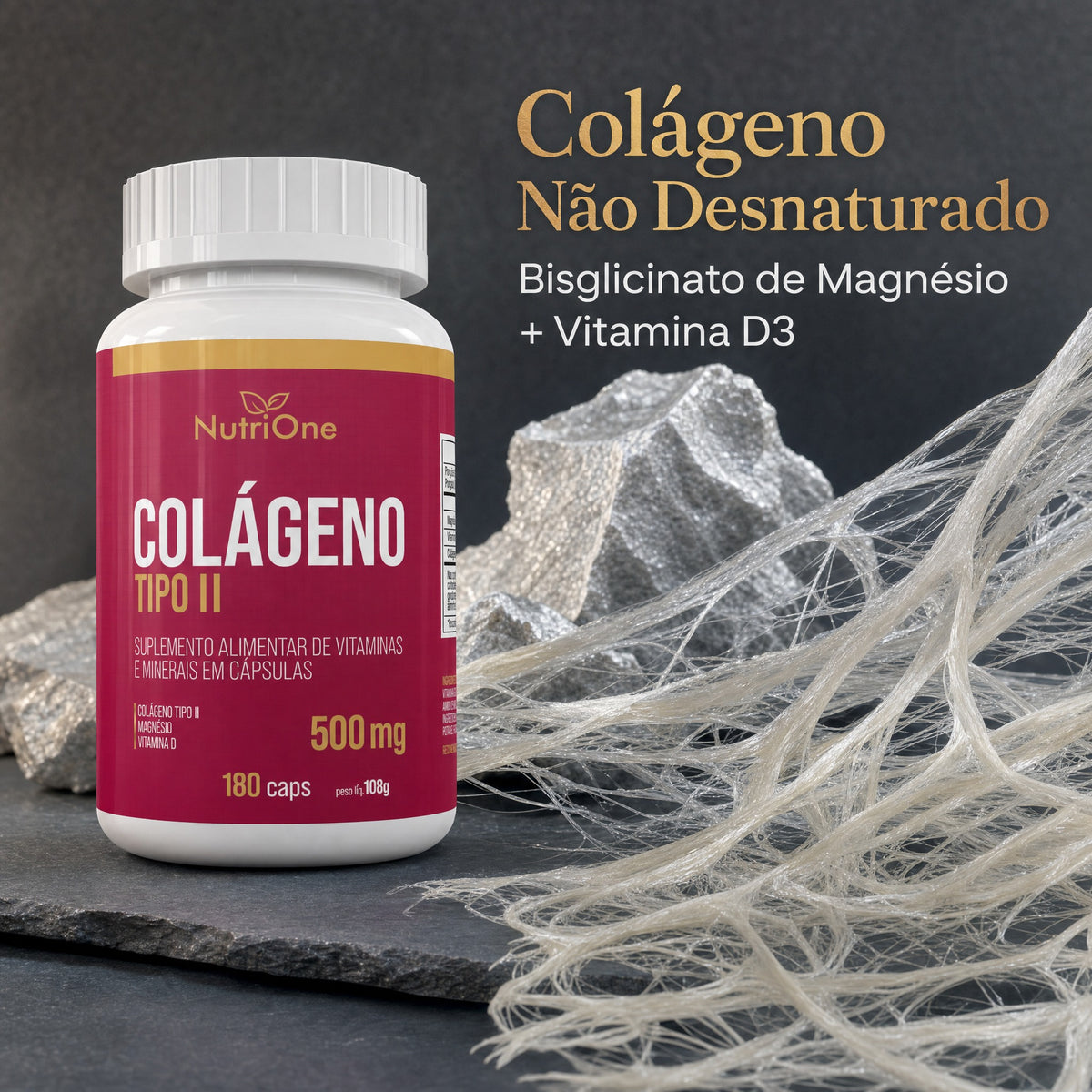 Colágeno Tipo II + Vit. D e Magnésio 60 Caps