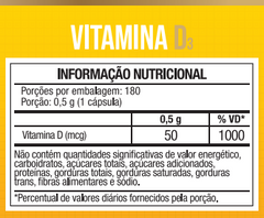 Vitamina D3 2.000UI 180 Cápsulas