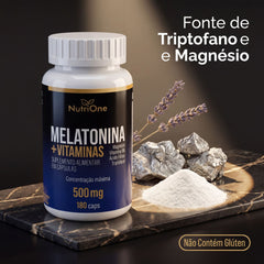 Melatonina 180 Cápsulas + Triptofano, Magnésio, Metilfolato e Vitamina B6 - Nutrione