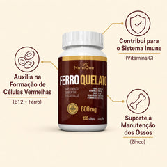 Formula Premium Ferro Quelato + 4 Ativos Concentrados 120 Capsulas - Nutrione