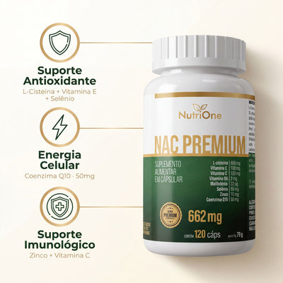 NAC Formula Premium 8 Ativos Concentrados 120 Capsulas - Nutrione