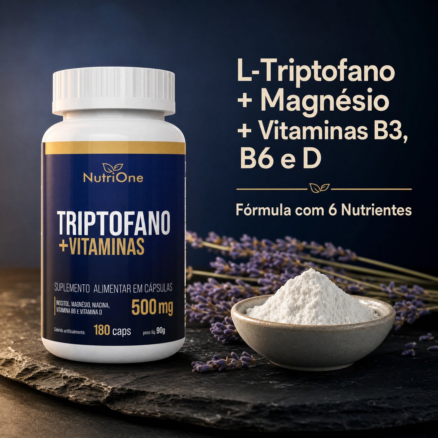Triptofano + Vitaminas 500mg 180 Cápsulas