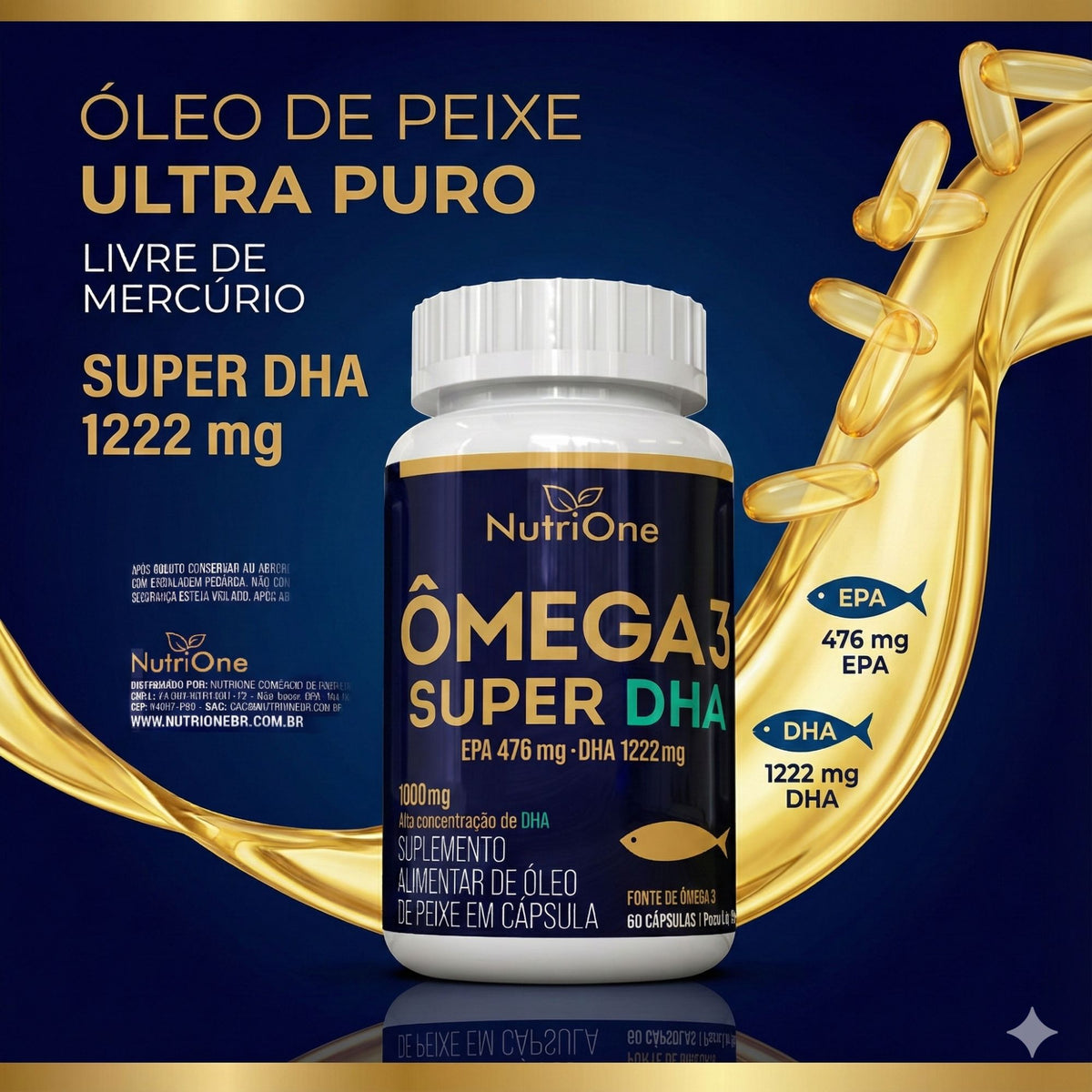 Omega 3 Super DHA 1698mg 60 Softgels - Nutrione