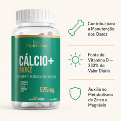 Calcio+ com Magnesio, Zinco e Vitaminas D e K2 90 Capsulas - Nutrione