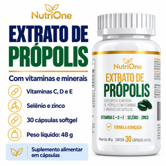 Apresentação do Extrato de Própolis NutriOne de 30 cápsulas