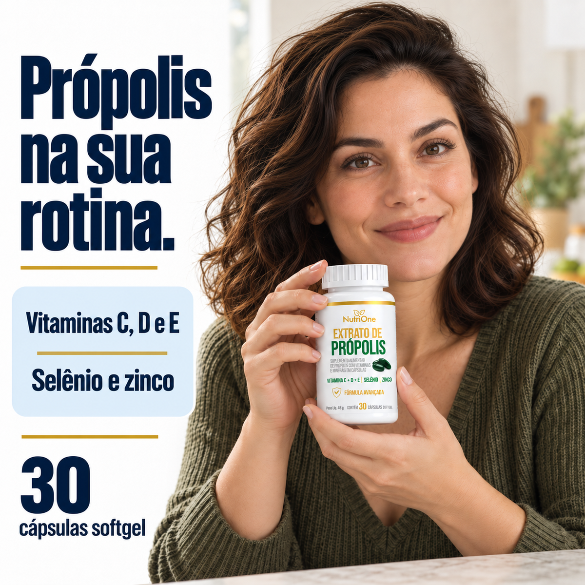 Modelo apresentando o Extrato de Própolis NutriOne