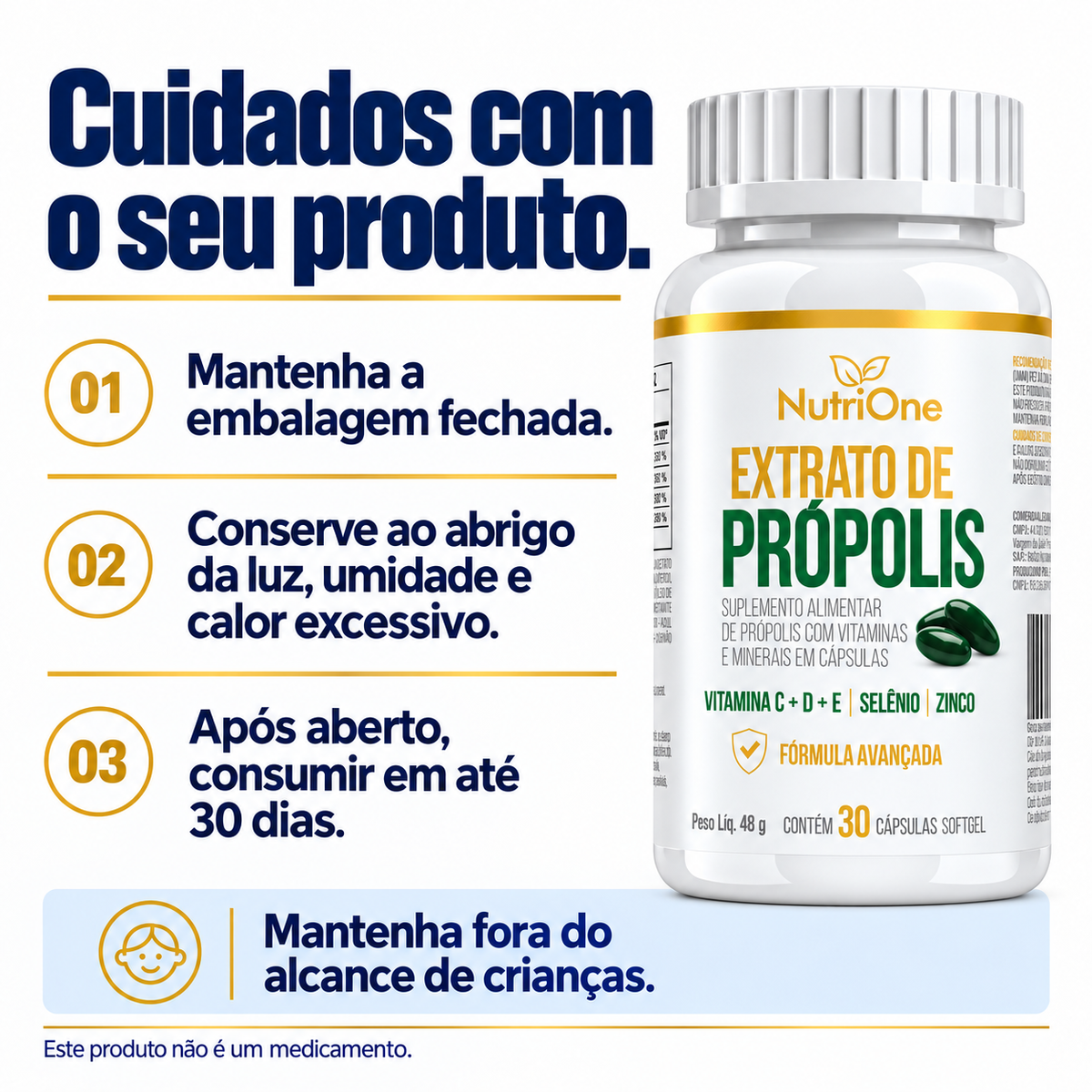 Cuidados de conservação e informações do rótulo
